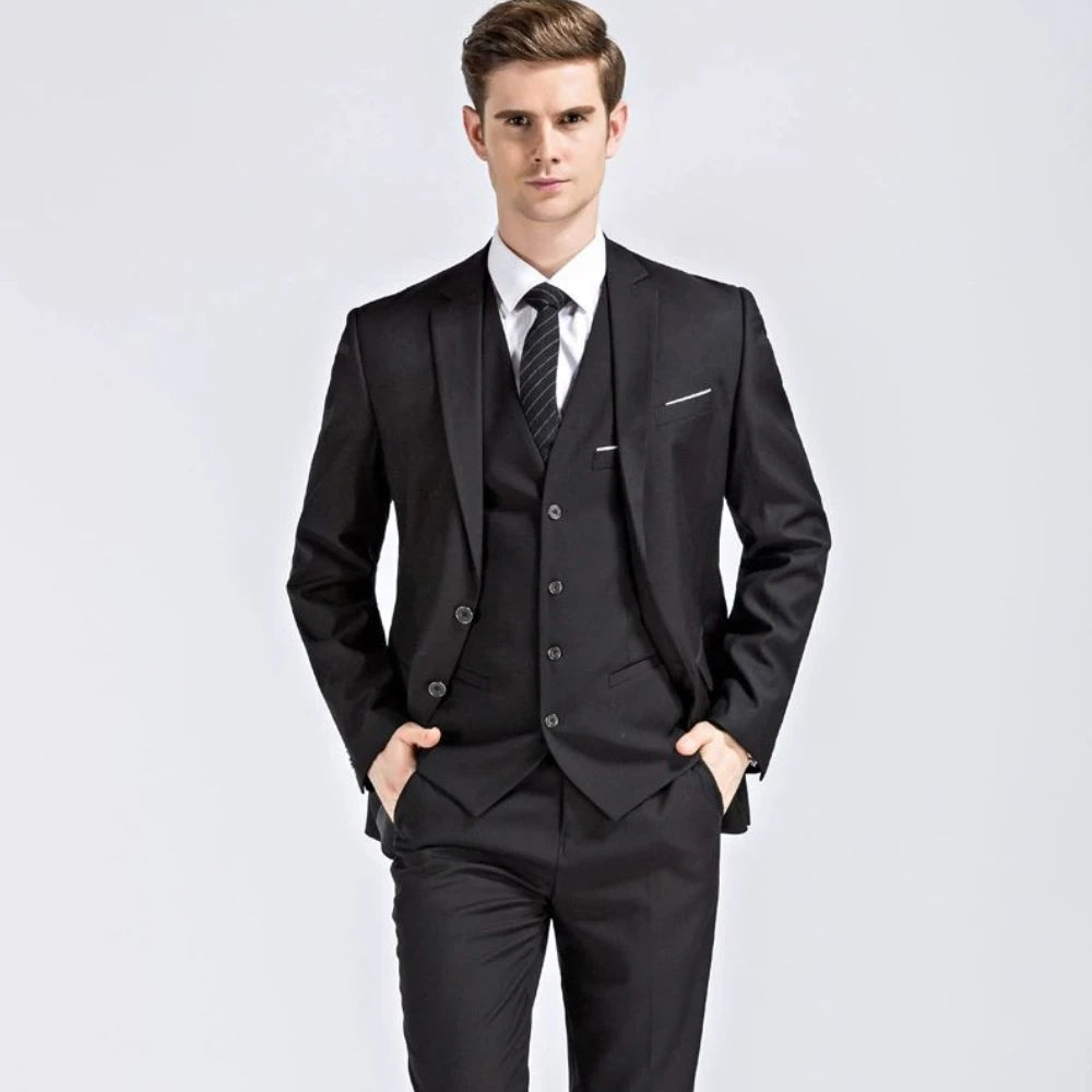 Suit For Men Elegant Wedding 3 Pieces 2 Sets Blazers Full Jackets Vest Pants Formal Fashion Luxury Coats 2025 Classic Costume