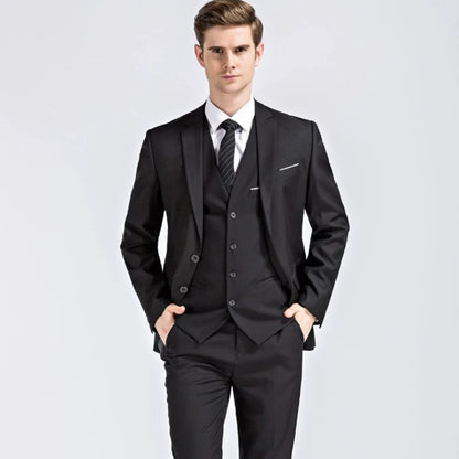 Suit For Men Elegant Wedding 3 Pieces 2 Sets Blazers Full Jackets Vest Pants Formal Fashion Luxury Coats 2025 Classic Costume