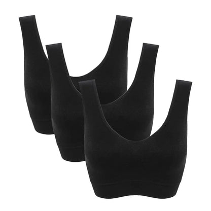 3pcs/set sexy active bra With removable Pad Seamless push up women plus size underwear wireless fitness body shape Bra