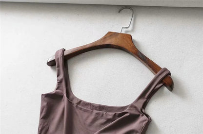 Hot Sale Summer Women Sexy Sleeveless Tops Fashion Short Square Collar Tank Tops 4 Colors