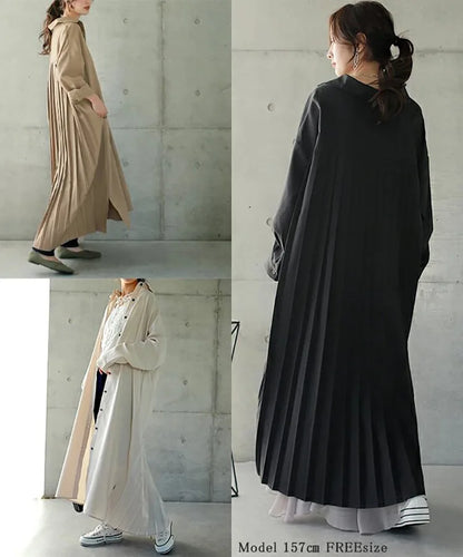 Spring Long Shirt Dress A-line Women's Dress Elegant Pleated Long Sleeve Casual Dresses Female Fashion Oversize Ladies Clothes