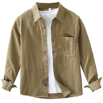 2025 New Spring Japan Workwear Long Sleeve Shirts 100% Cotton Fashion Versatile Artistic Casual Loose Tops Men Drop Shipping
