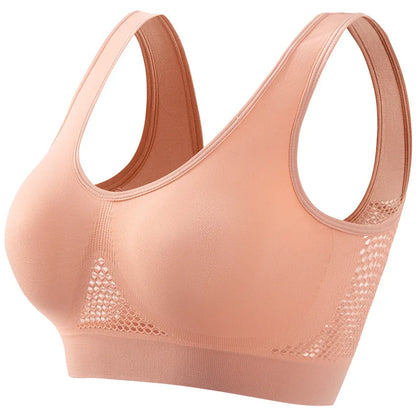 Seamless Bras For Women Push Up Sports Bralette Female Non-wire No Pad Crop Top Hollow Breathable Sexy Lingerie S-5XL Brassiere