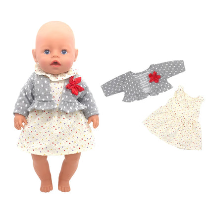 2023 Fashion Doll Jump Suits Fit For 43cm Baby Doll 17 Inch Reborn Baby Doll Clothes