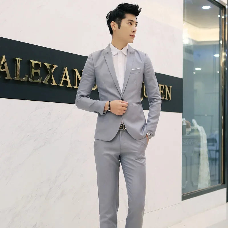 Men Suits For Business Wedding Elegant Blazers 2 Pieces 3 Sets Formal Full Ternos Marriage Clothes Pants Jackets Luxury Costume