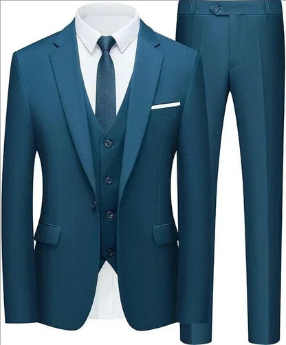 Suit For Men Elegant Wedding 3 Pieces 2 Sets Blazers Full Jackets Vest Pants Formal Fashion Luxury Coats 2025 Classic Costume