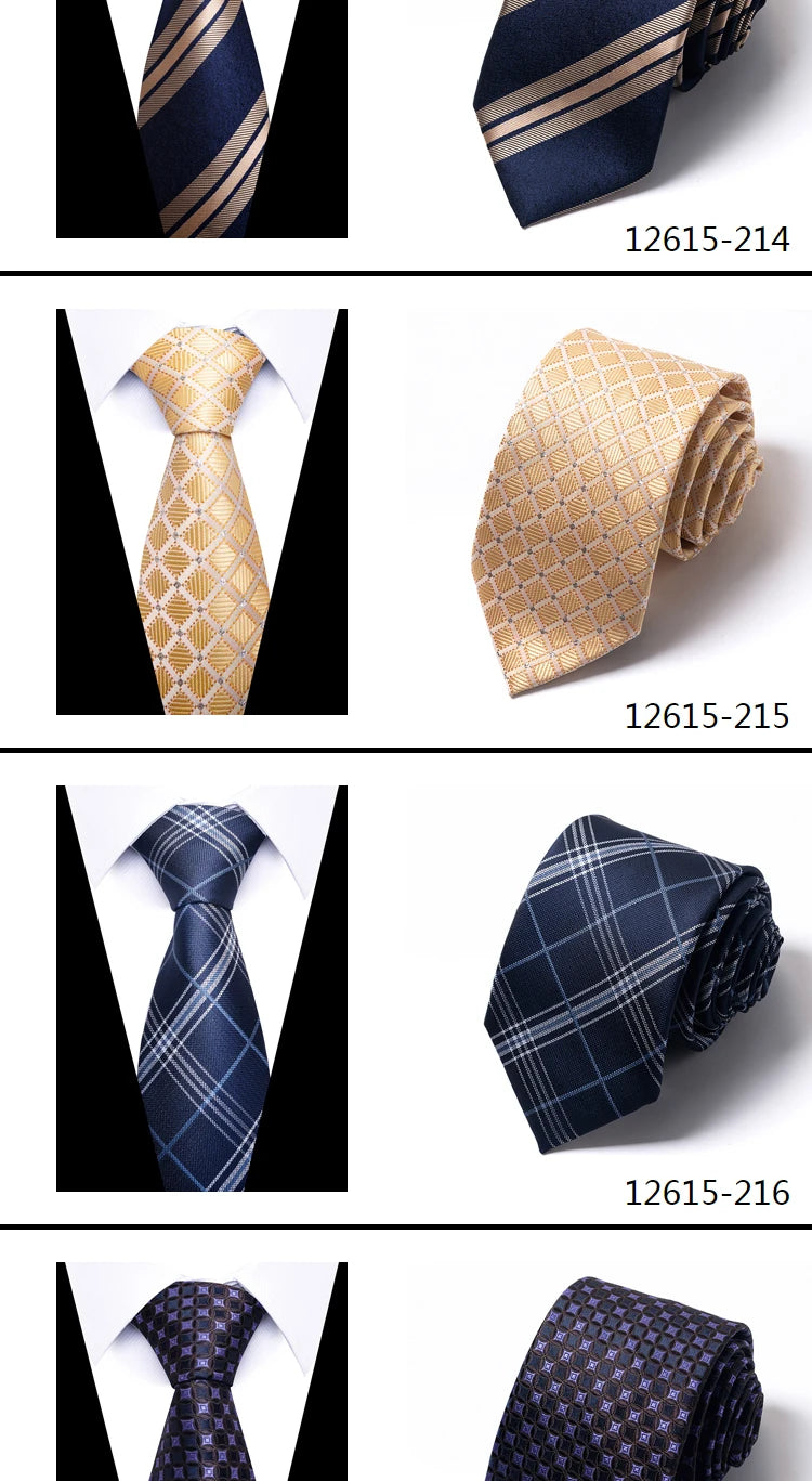 Hot Sale Brand New Style Tie Blue Golden Stripe Suit Accessories Necktie Men Gravata Fit Wedding Holiday Present