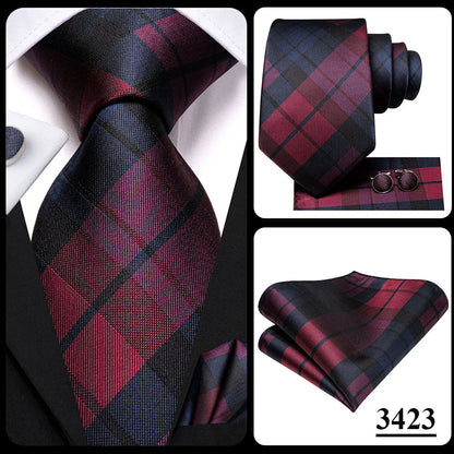Hi-Tie Blue Business Solid 100% Silk Men's Tie NeckTie 8.5cm Ties for Men Formal Luxury Wedding High Quality Gravata