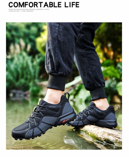 Men Women Hiking Shoes Waterproof Outdoor Trainers Lace-up Climbing Trekking Sneakers Mountain Walking Hunting Tactical Sneakers