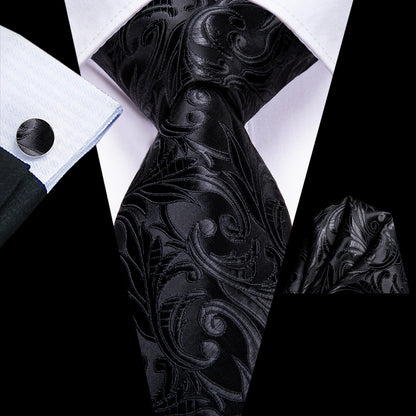 Hi-Tie Peacock Blue Novelty Designer Silk Wedding Tie For Men Hanky Cufflinks Gift Mens Fashion Necktie Set Business Party