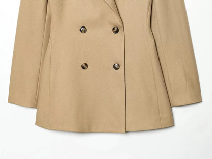 KONDALA Office Lady Chic Women Blazer Suit Double Breasted Long Sleeve Blazer Long Zipper Pants New Fashion 2026 Spring Suit
