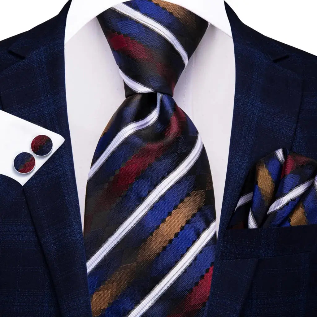 Hi-Tie Psialey Black Gold Silk Elegant Tie For Men Groom Wedding Men Necktie Pocket Square Cufflink Accessory Wholesale Designer