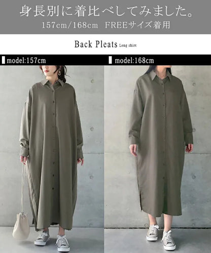 Spring Long Shirt Dress A-line Women's Dress Elegant Pleated Long Sleeve Casual Dresses Female Fashion Oversize Ladies Clothes