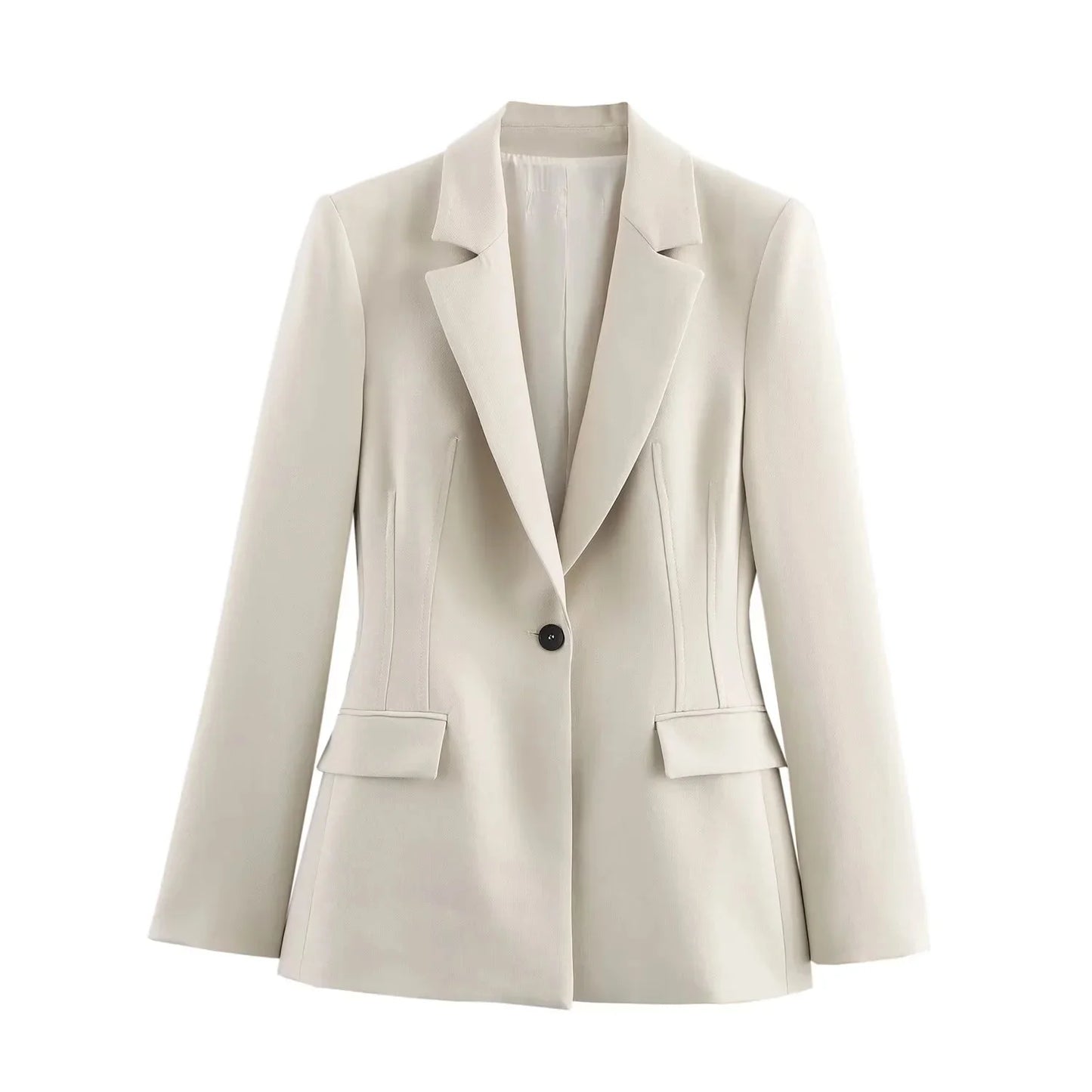 KONDALA 2026 Spring Summer Elegant Office Lady Solid Suits Fashion Slim Single Button Shrug Blazers Chic Zipper Flare Pants