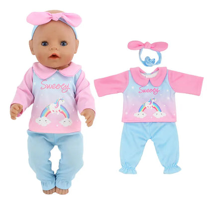2023 Fashion Doll Jump Suits Fit For 43cm Baby Doll 17 Inch Reborn Baby Doll Clothes