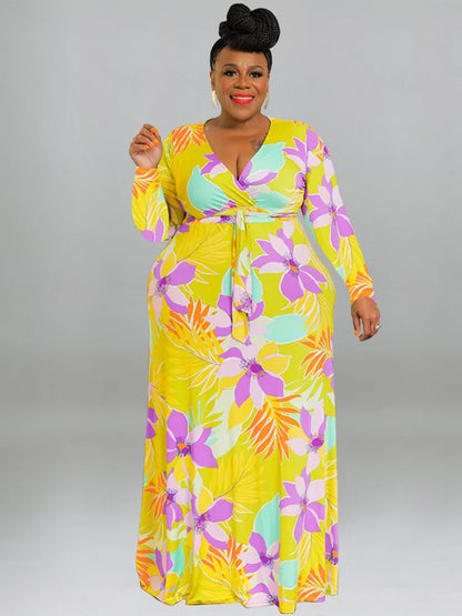 XL-5XL Plus Size Clothes Dresses Women Robes Summer Spring Long Sleeve Street Style Casual 3XL 4XL Big Size Maxi Dress Oversize