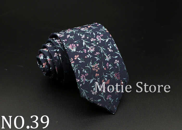 New Style Fashion Jacquard Floral Paisley Necktie Polyester Male Narrow Red Blue Tie Suit Shirt Gift For Men Accessory Gravatas