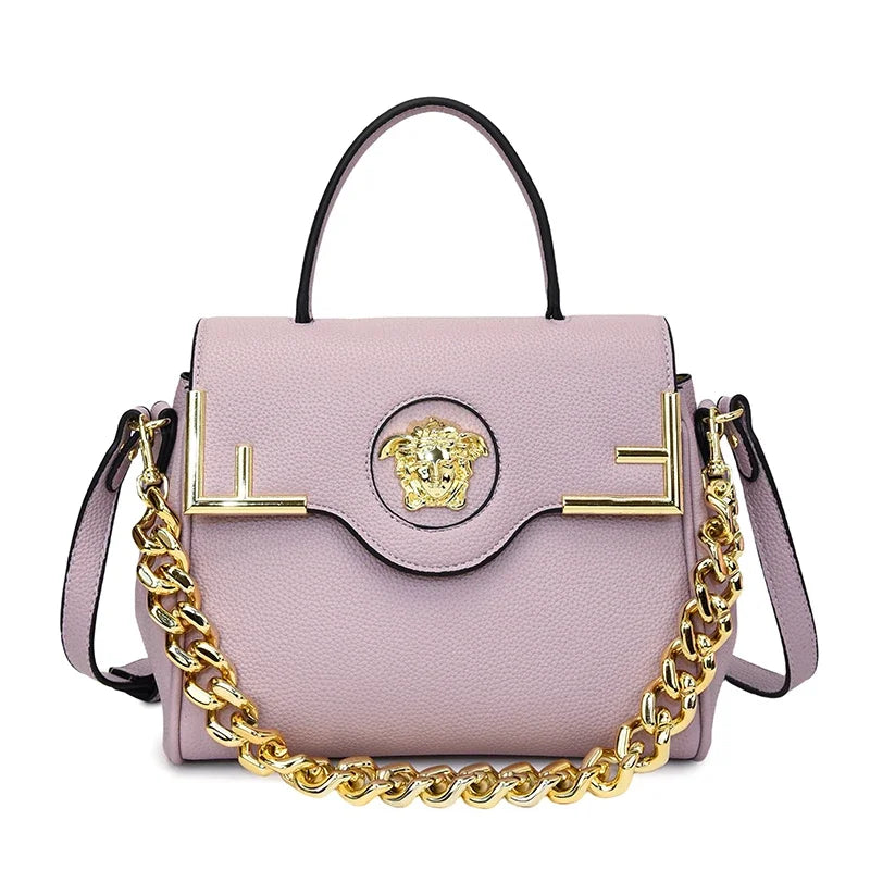 Premium Retro Messenger Bag Women - Textured Leather Shopper with Custom Paris Letter Logo & Versatile Crossbody Strap Design