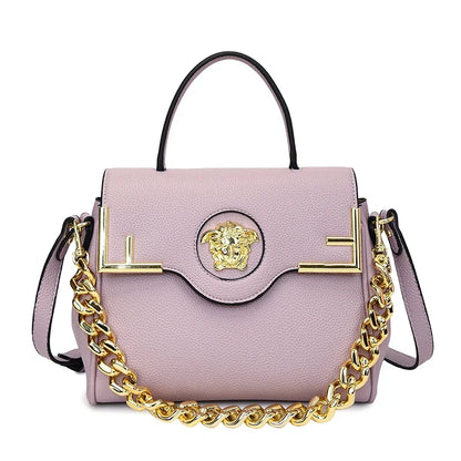 Premium Retro Messenger Bag Women - Textured Leather Shopper with Custom Paris Letter Logo & Versatile Crossbody Strap Design