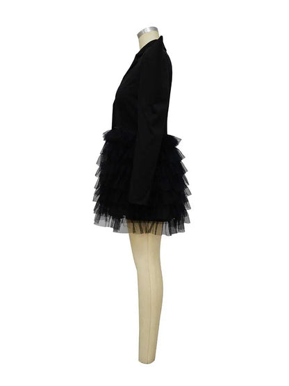 women Elegant and chic dress long sleeve spring female fashion dress mash blazer dress wholesale dropshipping