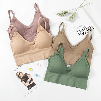 Women Seamless Bras Tank Top Push Up Bra Wireless Sexy Underwear Breathable Yoga Bra For Women Tank Crop Top Brassiere