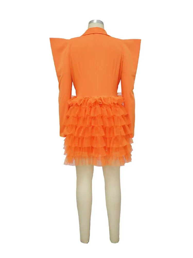 women Elegant and chic dress long sleeve spring female fashion dress mash blazer dress wholesale dropshipping