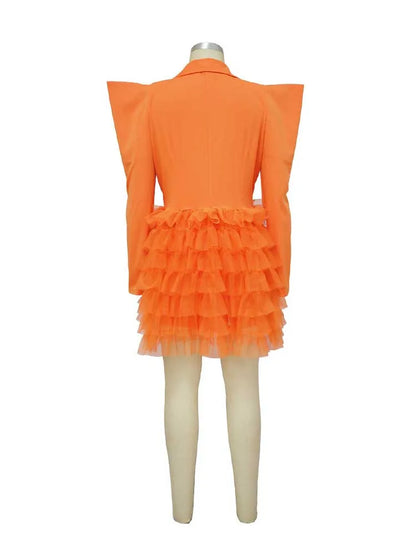 women Elegant and chic dress long sleeve spring female fashion dress mash blazer dress wholesale dropshipping