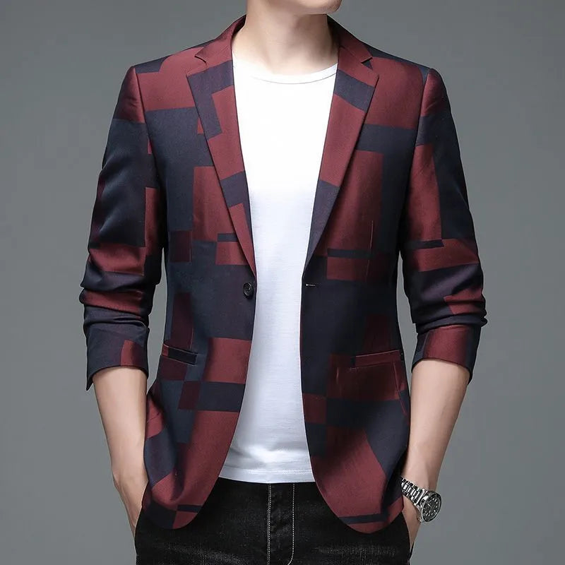 2024 New Men Business Social Suit Jacket Summer Male Single breasted Thin Dress Male Jacquard Blazers Coats