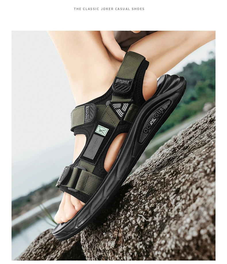 Men's casual sandals summer new outdoor anti slip beach shoes student comfort Breathable sports sandals youth fashion slippers