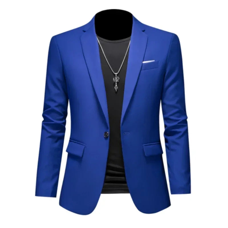 Boutique Fashion Suit Men's Slim Groom Wedding Suit Jacket Business Office Suit Casual Solid Color Suit Jacket