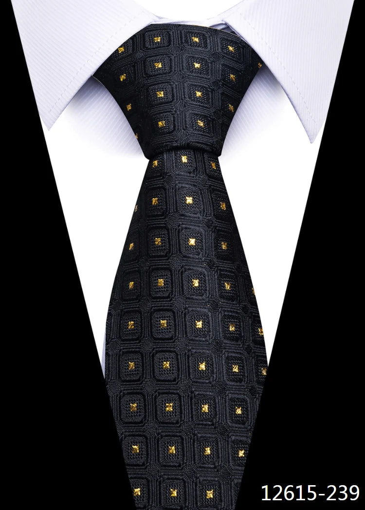 Hot Sale Brand New Style Tie Blue Golden Stripe Suit Accessories Necktie Men Gravata Fit Wedding Holiday Present