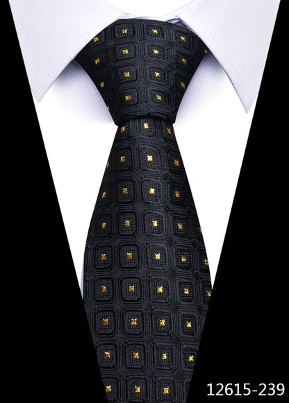 Hot Sale Brand New Style Tie Blue Golden Stripe Suit Accessories Necktie Men Gravata Fit Wedding Holiday Present
