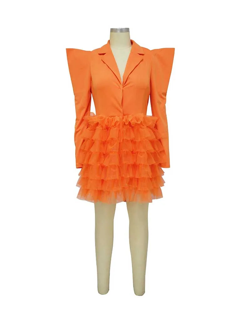 women Elegant and chic dress long sleeve spring female fashion dress mash blazer dress wholesale dropshipping