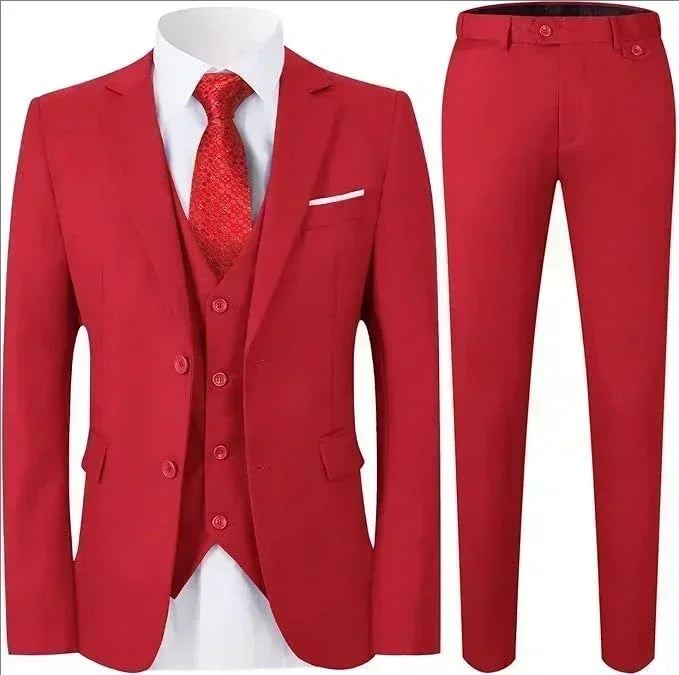 Suit For Men Elegant Wedding 3 Pieces 2 Sets Blazers Full Jackets Vest Pants Formal Fashion Luxury Coats 2025 Classic Costume