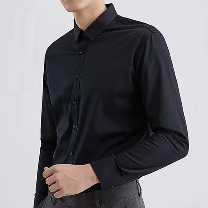 Men's dress shirt long sleeve thin spring and autumn work clothes business casual free ironing breathable slim fashion