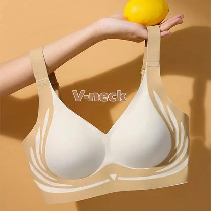 Super Gather Wireless Push-up Bra Women Gathered Up Soft Support Adjustable Underwear Anti-sagging Seamless Lift-up Bra
