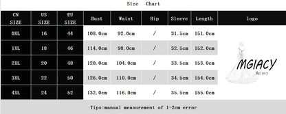 Mgiacy V-neck lace embroidered short-sleeved dress with large flared sleeves