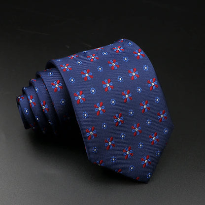 New Style Fashion Jacquard Floral Paisley Necktie Polyester Male Narrow Red Blue Tie Suit Shirt Gift For Men Accessory Gravatas