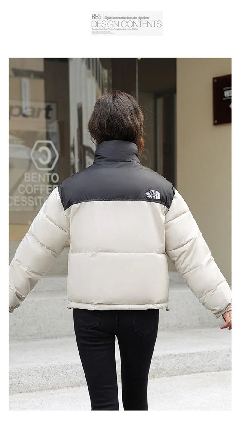 Winter Short Stitching Contrast Down Cotton-Padded Jacket Women's New 2023 Fashion Loose Padded Jacket Clothes Women Coat