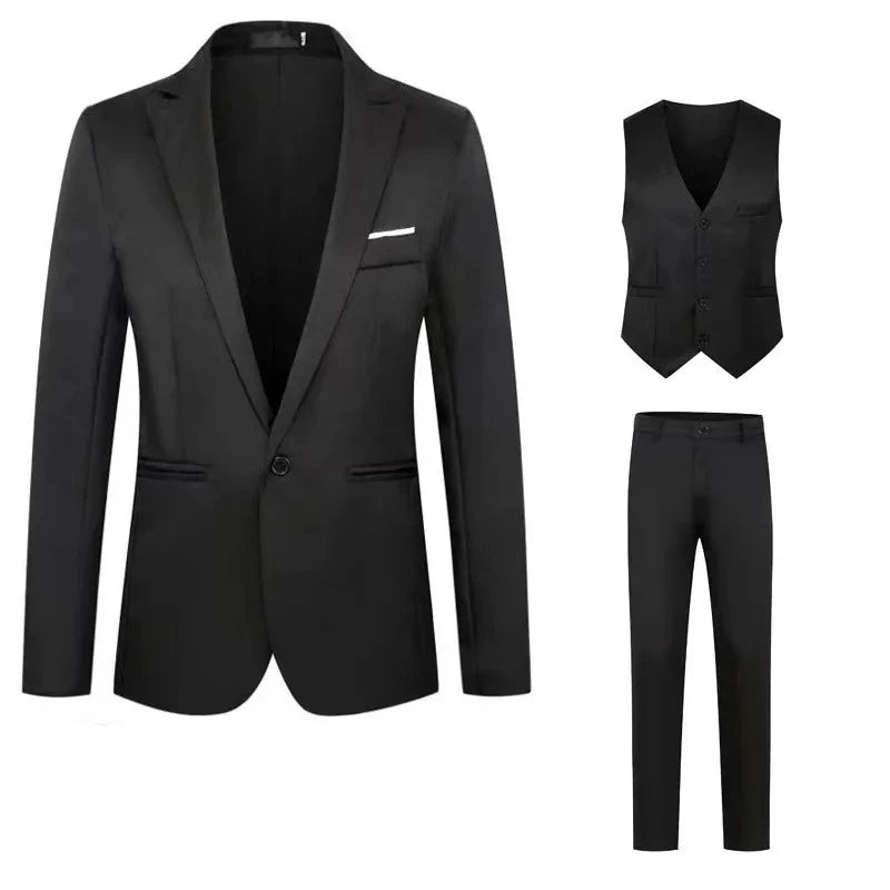 Men Suits Wedding Elegant 3 Pieces 2 Outfit Set Blazers Jackets Vest Pants Fashion Luxury Summer Classic 2024 Formal Clothing