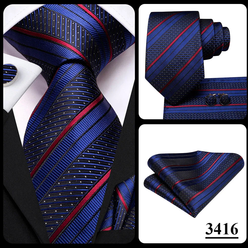 Hi-Tie 8.5cm Business Black Solid Paisley 100% Silk Men's Tie Neck Strip Ties for Men Formal Luxury Wedding Neckties Gravatas