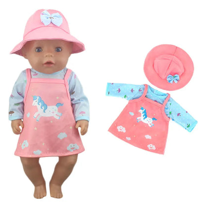 2023 Fashion Doll Jump Suits Fit For 43cm Baby Doll 17 Inch Reborn Baby Doll Clothes