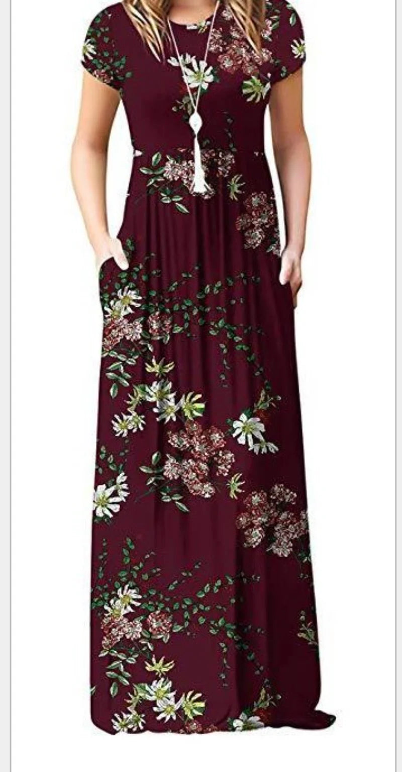 Spring Summer Boho Long Dress for Women Casual baratos Floral Fashion Print Clothing Elegantes Evening Dresses Vestidos de Mujer