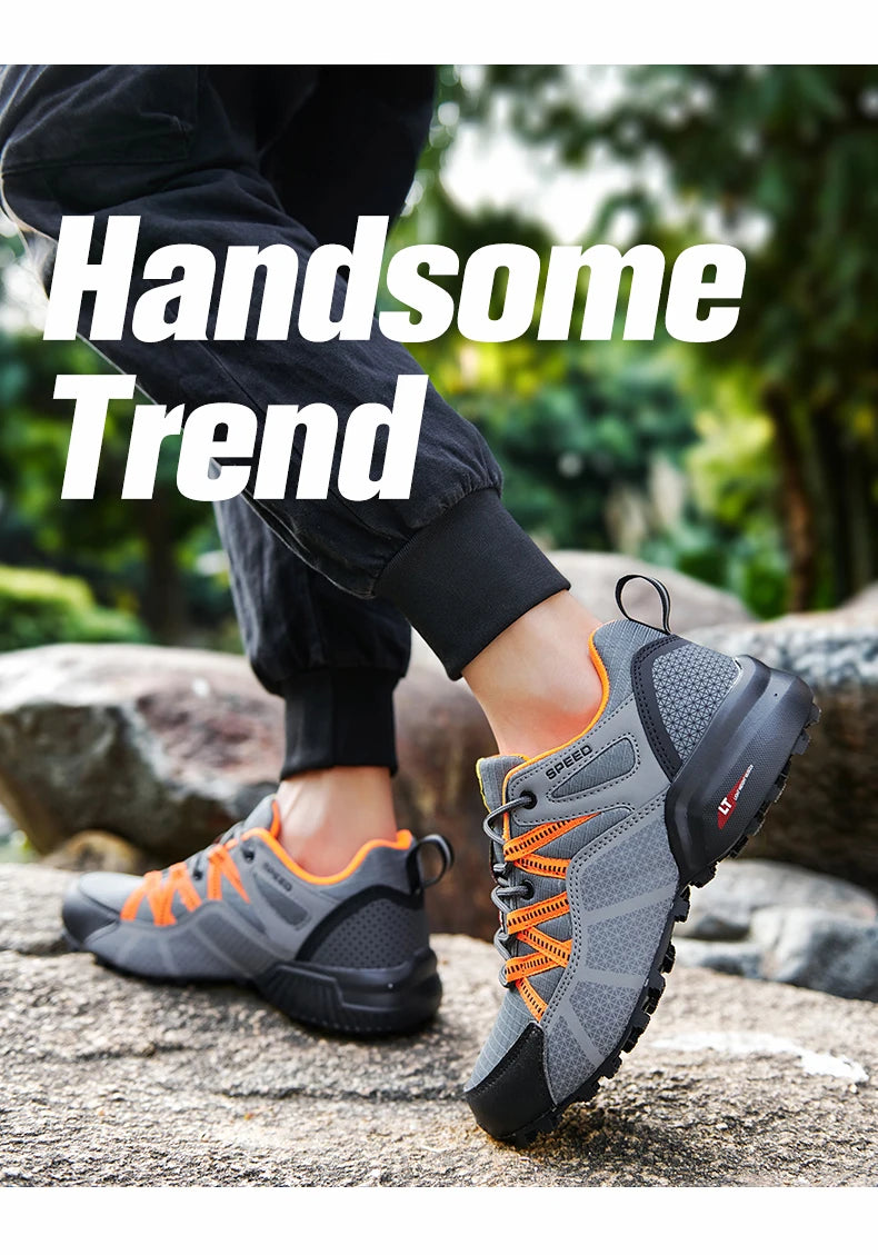 Men Women Hiking Shoes Waterproof Outdoor Trainers Lace-up Climbing Trekking Sneakers Mountain Walking Hunting Tactical Sneakers