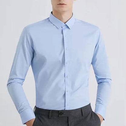 Men's dress shirt long sleeve thin spring and autumn work clothes business casual free ironing breathable slim fashion