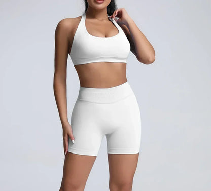 Women's Gym Solid Color Sports Bra Sexy Tight Fitting Backless Seamless with Chest Cushion Vest Exercise Yoga Camisole Top