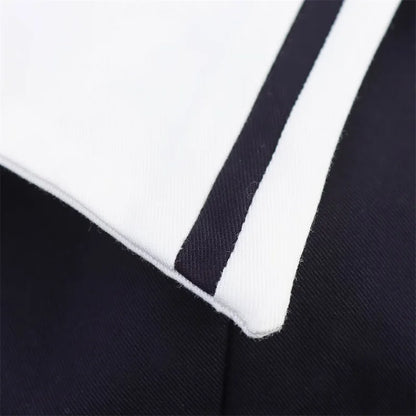 Women's Dresses New Summer 2025 Sailor Suit Style Wide Pleated Cropped Dress Fashionable Color-Blocking Sexy Cute Personality