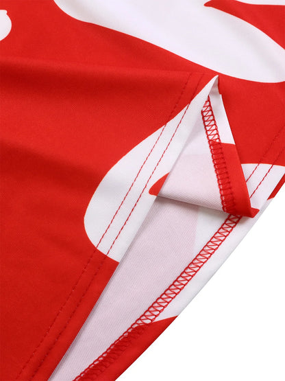 Women's 2024 Autumn New Style Fashionable Elegant Temperament Fashionable Printed Strap Waist Large Skirt Large Size Dress