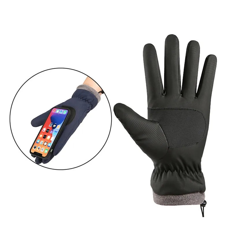 Winter -20 Degrees Cold-proof Ski Gloves Men Windproof Waterproof Keep Warm Gloves Touchscreen Anti Slip Soft Fluff Gloves