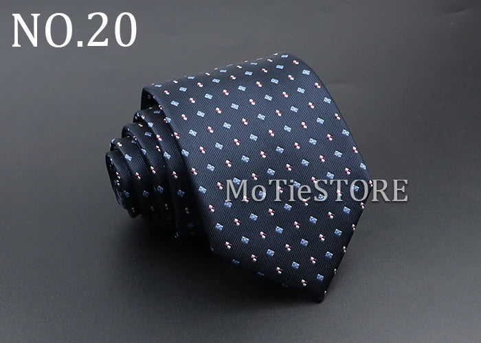 Men's Fashion Tie 8cm Blue Necktie Classic Plaid Striped Neck Tie Paisley Floral Neckties Daily Wear Cravat Wedding Party Gift